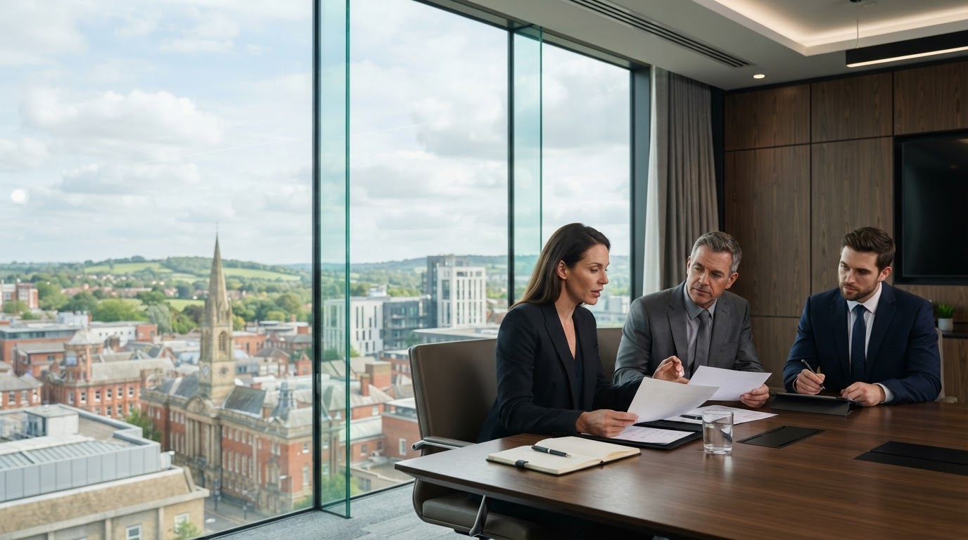 Lutonvenues data analysts reviewing AI-driven risk and investment models on screen